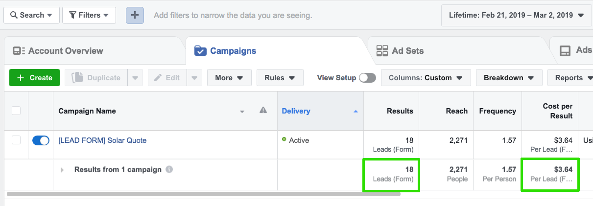 Facebook Ad Examples for 3 Dollar Solar Leads